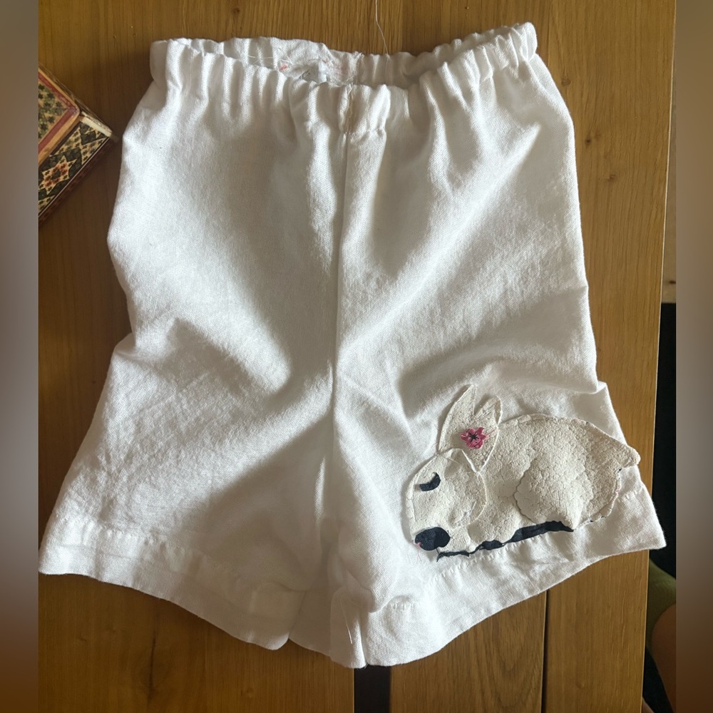 handmade bunny linen shorts